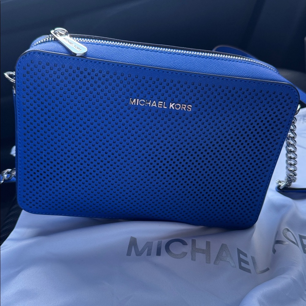 Michael Kors 💯Royal Blue Perforated Shoulder Bag